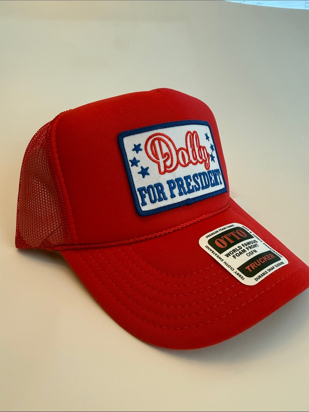 OTTO Red 'Dolly For President' Trucker Hat